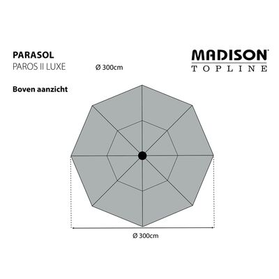 Madison Parasol Paros II Luxe 300 cm grijs