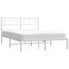 vidaXL Bedframe met hoofdbord metaal wit 120x200 cm