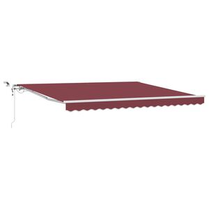 vidaXL Luifel automatisch uittrekbaar met LED 400x300 cm bordeauxrood