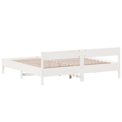 vidaXL Bedframe zonder matras massief grenenhout wit 180x200 cm