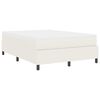 vidaXL Boxspring bed Cr&egrave;me en Wit 203 x 160 x 60 cm Katoenen stof