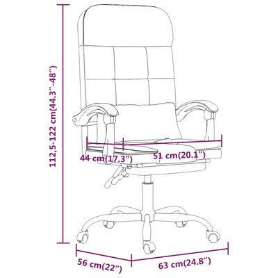 vidaXL Kantoorstoel massage verstelbaar kunstleer grijs
