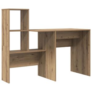 vidaXL Bureau Artisan Eiken Bewerkt hout 131,5 x 50 x 106,5 cm