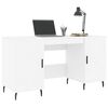vidaXL Bureau 140x50x75 cm bewerkt hout wit
