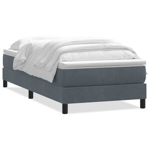 vidaXL Boxspring met matras fluweel donkergrijs 80x220 cm