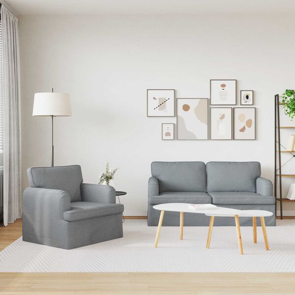 vidaXL Bank 2 pcs Lichtgrijs