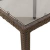vidaXL Tuintafel 150x90x75 cm gehard glas en poly rattan bruin