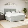 vidaXL Boxspring met matras fluweel lichtgrijs 180x200 cm