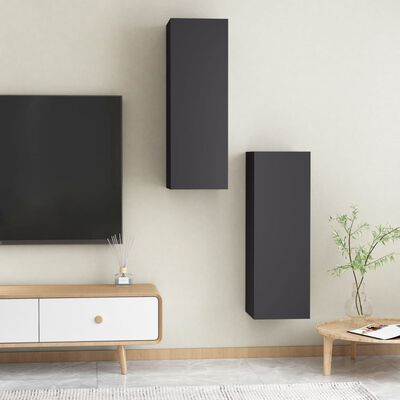 vidaXL Tv-meubels 2 st 30,5x30x90 cm bewerkt hout grijs