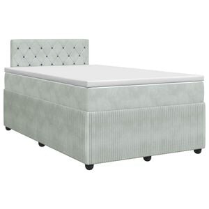 vidaXL Boxspringbed met matras Lichtgrijs 120 x 200 cm Fluweel