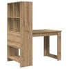 vidaXL Bureau met plank Artisan Eiken 122 x 67 x 145 cm Bewerkt hout