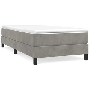 vidaXL Boxspring bed 80x200 cm fluweel lichtgrijs