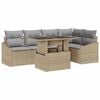 vidaXL Tuin Sofa Set met kussen met opslag 6 pcs Beige en Licht Grijs