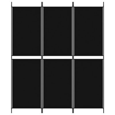vidaXL Kamerscherm met 3 panelen 150x180 cm stof zwart