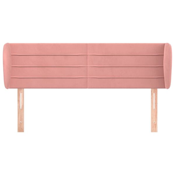 vidaXL Hoofdbord met randen 147x23x78/88 cm fluweel roze