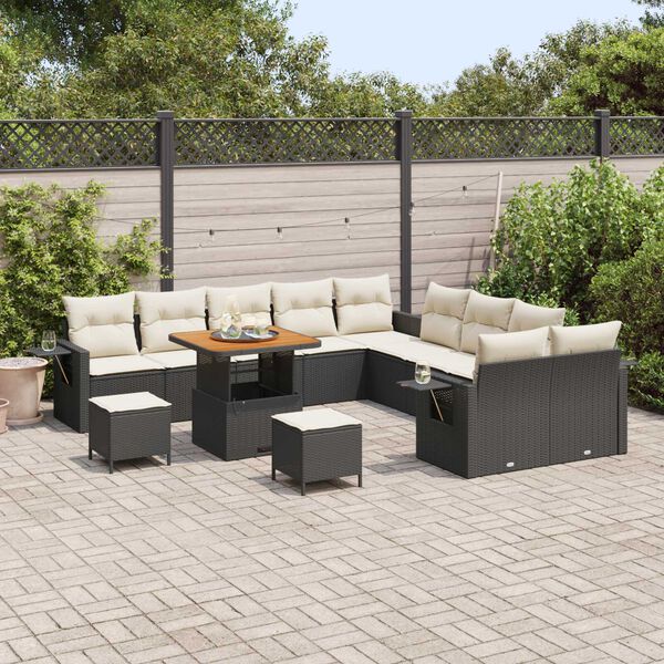 vidaXL Tuin Sofa Set 13 pcs Zwart poly rattan