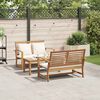 vidaXL Tuin Sofa Set Naturel Massief teakhout
