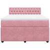 vidaXL Boxspring met matras fluweel roze 160x200 cm
