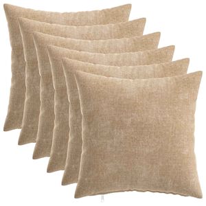vidaXL Kussensloop 6 st HEERLEN Taupe 40 x 40 cm Chenille Stof