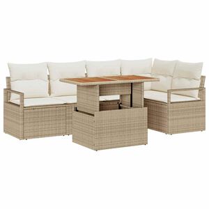 vidaXL Tuinbankenset 6 st 5-zits Beige