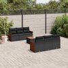 vidaXL 7-delige Loungeset met kussens poly rattan zwart