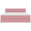 vidaXL Opslag bed met matras met hoofdeinde Roze 180 x 200 cm Fluweel