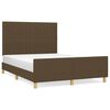 vidaXL Bedframe zonder matras stof donkerbruin 140x190 cm