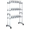 vidaXL Schoenenrek met wieltjes 66x27x100 cm zilverkleurig