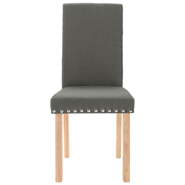 vidaXL Eetkamerstoelen 2 st stof donkergrijs