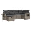 vidaXL 6-delige Loungeset met kussens poly rattan grijs