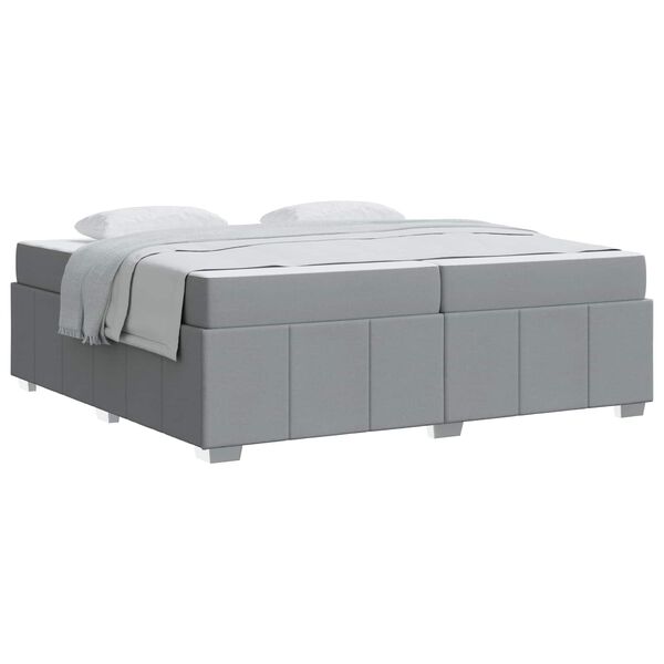 vidaXL Bedframe met matras Lichtgrijs 200 x 200 cm Stof