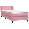 vidaXL Boxspring met matras fluweel roze 90x220 cm