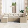 vidaXL Tuin Sofa Set met kussen 6 pcs Beige Poly riet