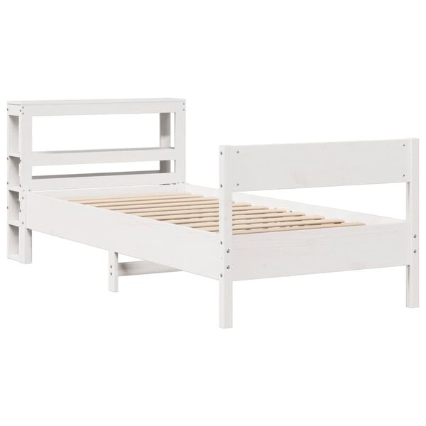 vidaXL Bedframe zonder matras massief grenenhout wit 90x190 cm