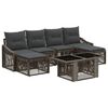 vidaXL Tuinbankenset 7 st Grijs en Donkergrijs poly rattan