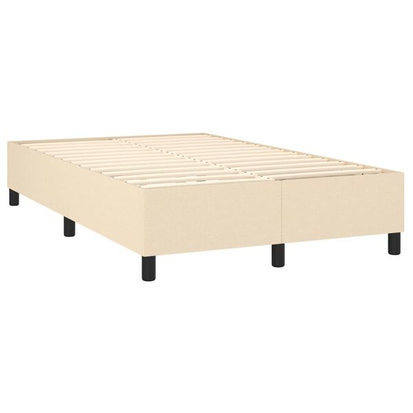 vidaXL Boxspring met matras stof cr&egrave;mekleurig 120x200 cm