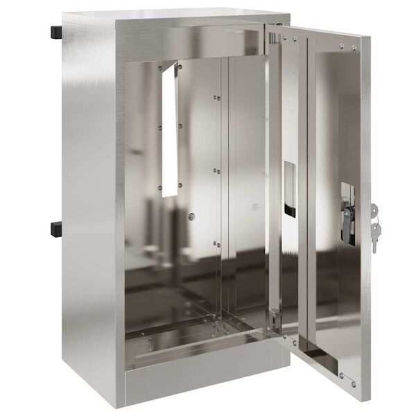 vidaXL Brievenbus met opslag Zwart 30 x 20 x 55 cm Roestvrij staal