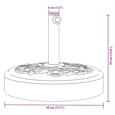 vidaXL Parasolvoet voor stokken van Ø38 / 48 mm 25 kg rond