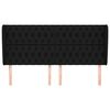 vidaXL Hoofdbord met randen 183x23x118/128 cm stof zwart