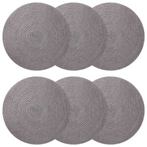vidaXL Jute placematten 6 st Grijs 100% Tossa Jute