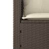 vidaXL 3-delige Loungeset met kussens poly rattan bruin