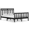 vidaXL Bedframe massief hout zwart 135x190 cm