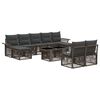 vidaXL Tuinbankenset 10 st Grijs en Donkergrijs poly rattan
