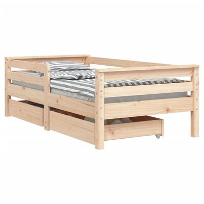 vidaXL Kinderbedframe met lades 70x140 cm massief grenenhout