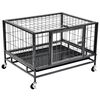 vidaXL Hondenbench met wielen robuust 82x66x56 cm staal