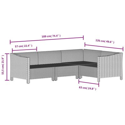 vidaXL 8-delige Loungeset met kussens poly rattan grijs