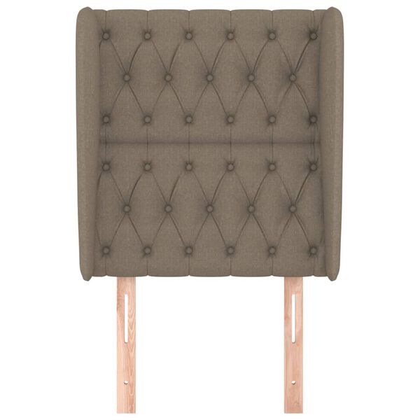 vidaXL Hoofdbord met randen 83x23x118/128 cm stof taupe