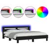 vidaXL Bedframe met hoofdeinde en LED zwart 180x200 cm