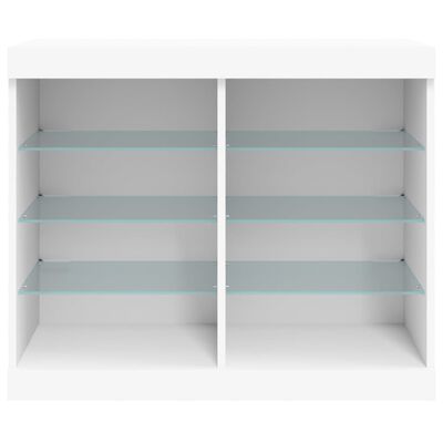 vidaXL Dressoir met LED-verlichting 81x37x67 cm wit