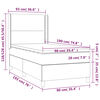 vidaXL Boxspring met matras en LED fluweel lichtgrijs 90x190 cm